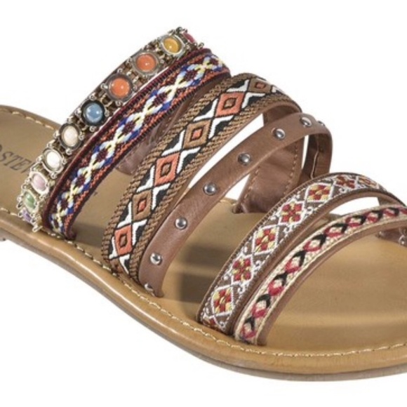 ❗️LAST:Size 6 Embellished Slide Sandals - Picture 2 of 2